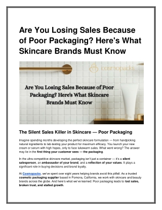 Are You Losing Sales Because of Poor Packaging_ Here's What Skincare Brands Must Know