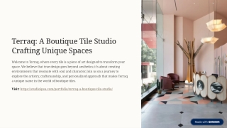 Terraq: A Boutique Tile Studio Crafting Unique Spaces