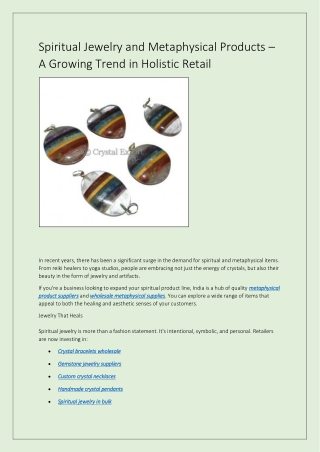 Spiritual Jewelry and Metaphysical Products – A Growing Trend in Holistic Retail