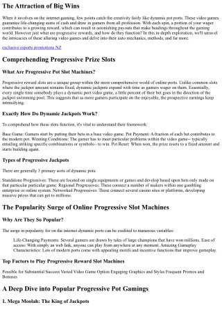 A Deep Dive into the  Global of Progressive  Pot  Online Slots