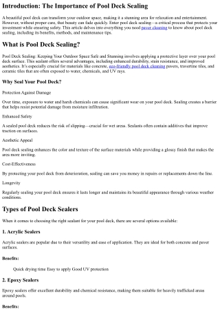 Pool Deck Sealing: Keeping Your Outdoor Space Safe and Stunning