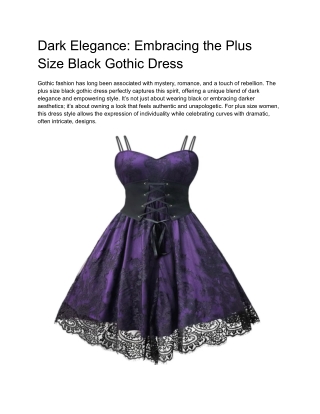 Dark Elegance_ Embracing the Plus Size Black Gothic Dress