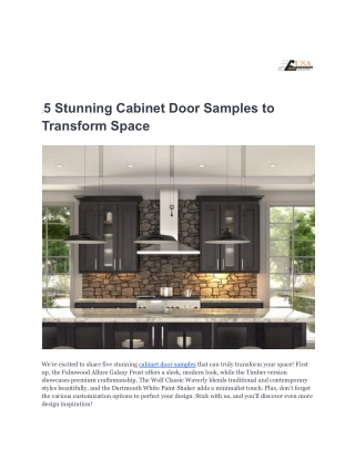5 Stunning Cabinet Door Samples to Transform Space