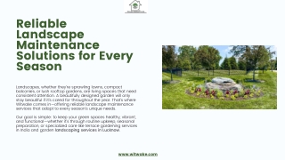 Reliable Landscape Maintenance Solutions for Every Season