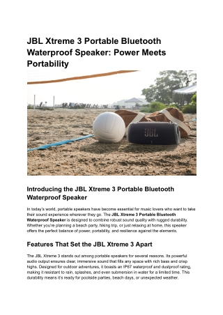 jbl xtreme 3 portable bluetooth waterproof speaker