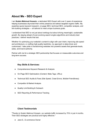 SEO Expert - Sulaim Mahmud