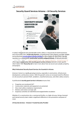 Security Guard Services Arizona – LH Security Services