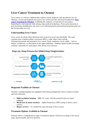 Liver Cancer Treatment in Chennai