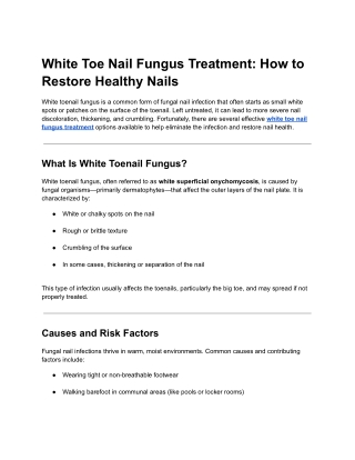 White Toe Nail Fungus Treatment_ How to Restore Healthy Nails