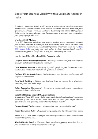 Local SEO Packages in India | ObiyanInfotech.com