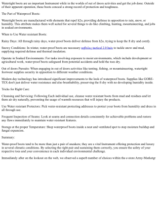 Standing Strong Against the Storm: The Power of Waterproof Footwear