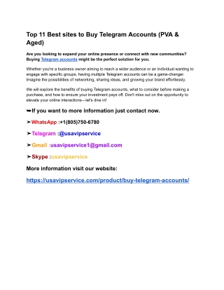Top 11 Best sites to Buy Telegram Accounts (PVA & Aged) (1)
