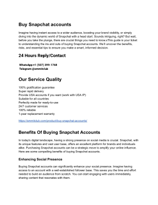 Buy Verified Snapchat Accounts with USA Phone Number Verification Fast