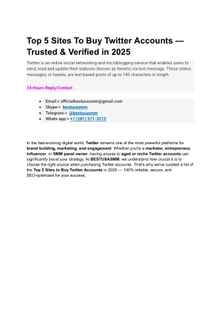 Top 5 Sites To Buy Twitter Accounts — Trusted & Verified in 2025