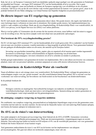 Hoe kan mijn gemeente 55% afval recyclen voor 2025?