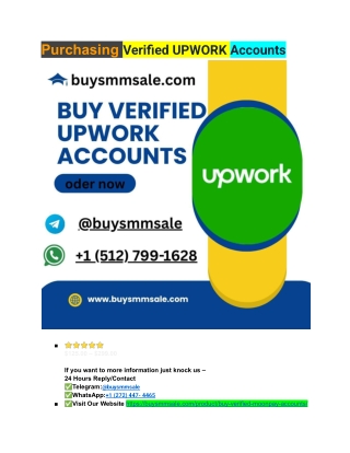 Buy Verified UPWORK  Accounts: Unlock Instant Financial Freedom