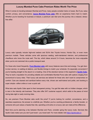 Luxury Mumbai Pune Cabs Premium Rides Worth The Price