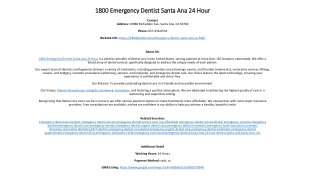 1800 Emergency Dentist Santa Ana 24 Hour