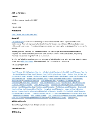 ADG Metal Scapes