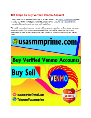 101 Steps To Buy Verified Venmo Account