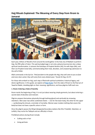 Hajj Rituals Explained The Meaning of Every Step from Ihram to Jamarat