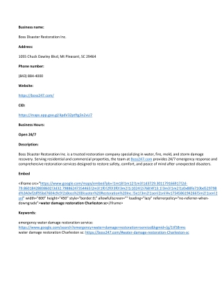 Boss Disaster Restoration Inc.