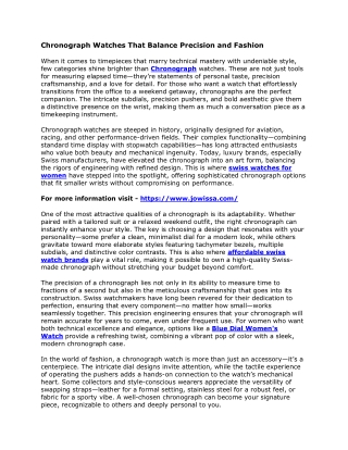 Chronograph Watches That Balance Precision and Fashion