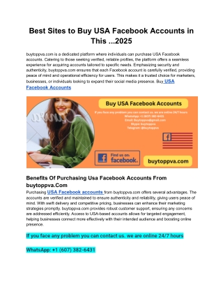 Best Sites to Buy USA Facebook Accounts in This ...2025