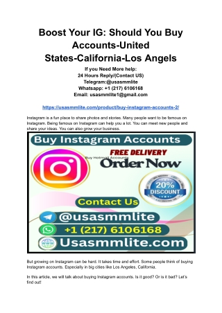 Boost Your IG_ Should You Buy Accounts-United States-California-Los Angels