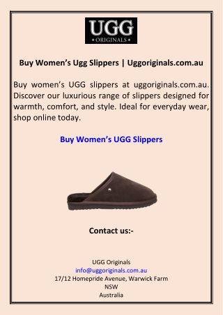 Buy Women’s Ugg Slippers Uggoriginals.com.au