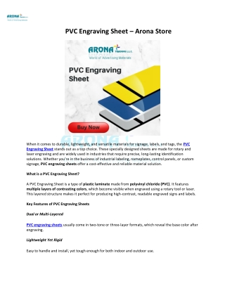 PVC Engraving Sheet