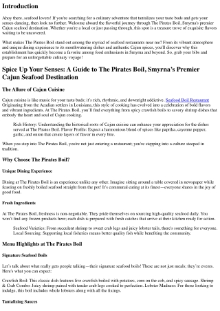 Spice Up Your Senses: A Guide to The Pirates Boil, Smyrna’s Premier Cajun Seafoo