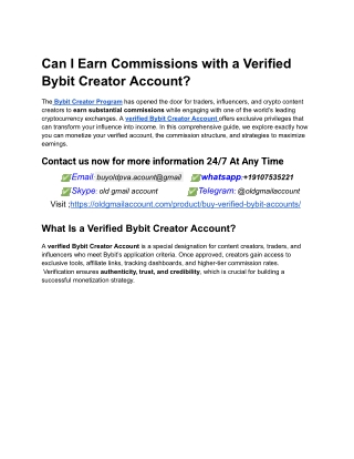 Can I Earn Commissions with a Verified Bybit Creator Account_