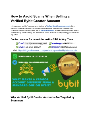 How to Avoid Scams When Selling a Verified Bybit Creator Account
