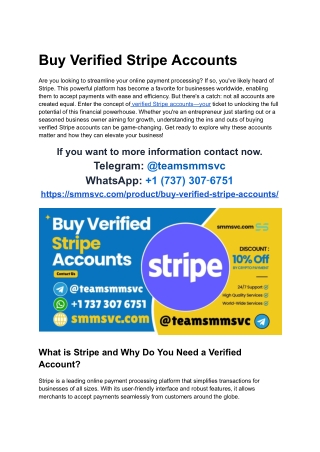 Buy Verified Stripe Accounts With Instant Access