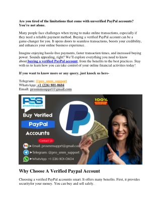 Best Place to Buy Verified PayPal Accounts – Secure & Authentic