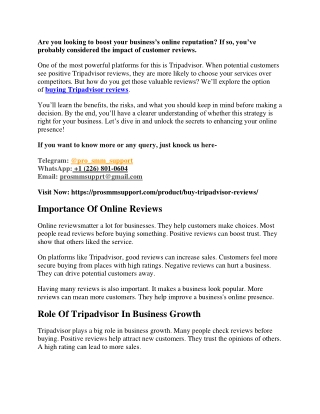 Buy Tripadvisor Reviews to Boost Your Hotel’s Reputation