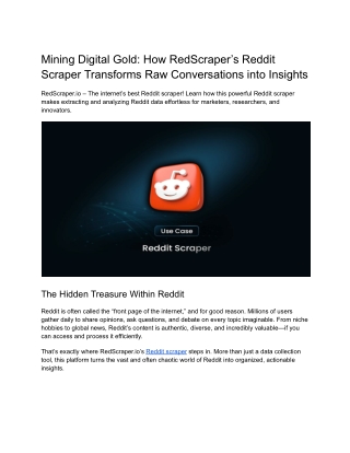 Mining Digital Gold_ How RedScraper’s Reddit Scraper Transforms Raw Conversations into Insights