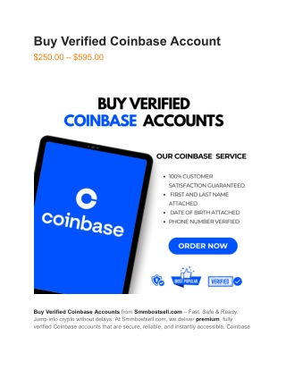 ▰ How To Purchase A (Verified) ▰ Coinbase Account