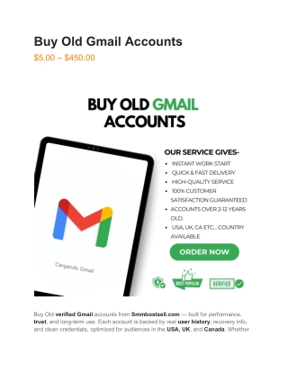Are You Looking for You Can Trust to Buy Old Gmail ...