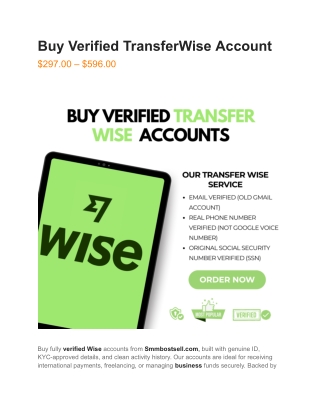 How to Buy Verified TransferWise Accounts in 2k25