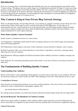 Why Content is King in Your Private Blog Network Strategy
