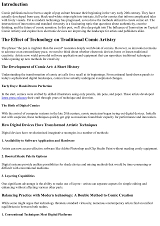 The Effect of Technology on Standard Comic Virtuosity