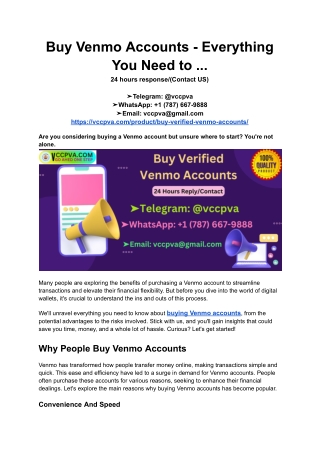 Buy Venmo Accounts - Everything You Need to ...