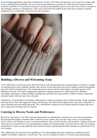 A Vie Nails And Spa: Redefining Beauty, Embracing Inclusivity in Melbourne, FL