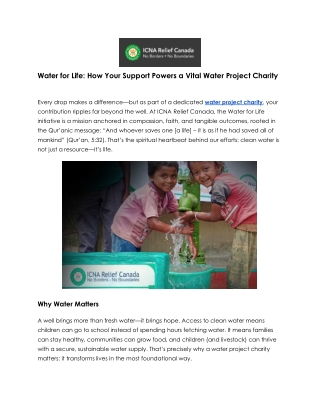 Turning Thirst into Hope