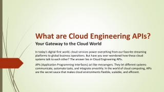 What are Cloud Engineering APIs?
