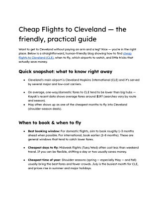 Cheap Flights to Cleveland — the friendly, practical guide