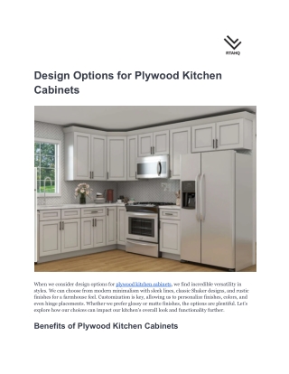 Design Options for Plywood Kitchen Cabinets