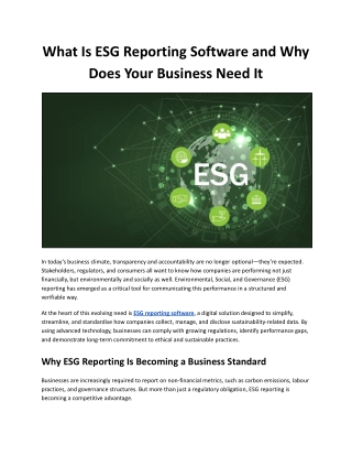 What Is ESG Reporting Software and Why Does Your Business Need It